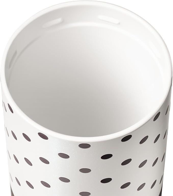 BrüMate Strova 18oz 100% Leakproof Insulated Coffee Mug | Ceramic-Lined Interior | Built-In Silicone Sleeve for Travel | Locking Flip Lid (Polka Pearl) - Image 2