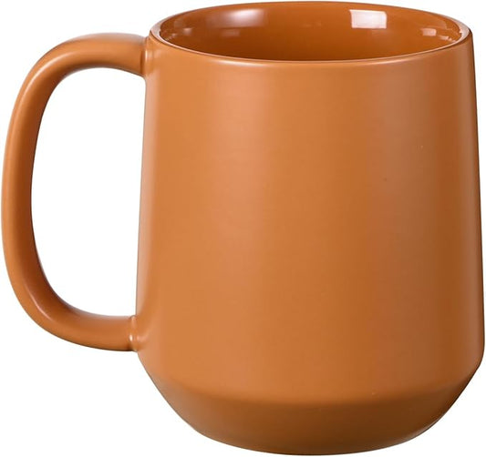 Miicol Ceramic Coffee Mug, 16 oz Large Coffee Cup, Tea Mug with Handle, Flat Bottom Mug for Men, Women, Office, Microwave and Dishwasher Safe, Multi-Color, Burnt Orange by Miicol