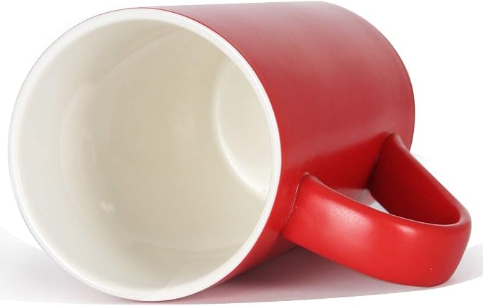 20 Ounces Extra Large Coffee Mug, M007 Tall Big Ceramic Latte Milk Tea Cup with Handle for Dad Men Women, Christmas Red - Image 3