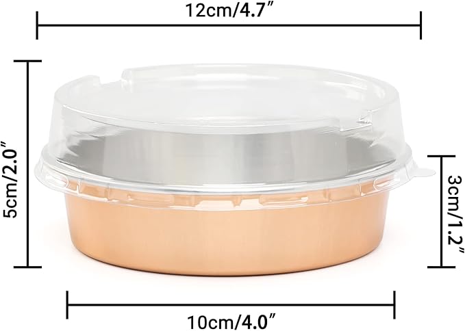 Beasea 20 Pack Mini Pie Pans, 4 Inch Rose Gold Aluminum Foil Tins with Lids, Perfect for Baking, Made of Premium Quality Aluminum, Lightweight and Homemade Friendly - Image 2