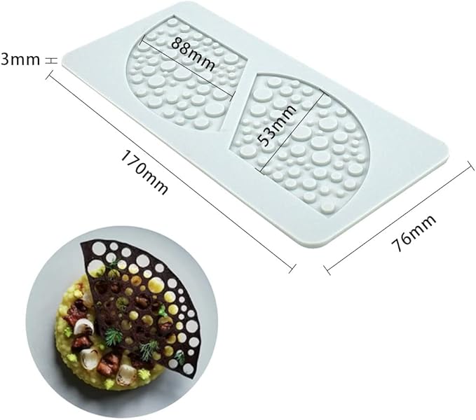 Hollow Sector Fondant Mold 2 Cavity 3D Sector Pattern Silicone Mould Chocolate Candy Sugar Craft Cake Decor Fondant Mould for Party Food Gift Decorations