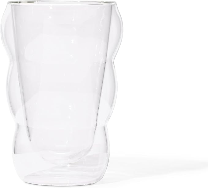 Teaspressa Clear Glass Cloud Cup 12 oz Double-Wall Insulated Borosilicate Glass – Heat-Resistant – Ideal for Hot or Iced Tea, Lattes, Coffee & More – Minimalist Design – Great Gift