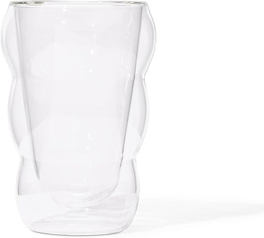 Teaspressa Clear Glass Cloud Cup 12 oz Double-Wall Insulated Borosilicate Glass – Heat-Resistant – Ideal for Hot or Iced Tea, Lattes, Coffee & More – Minimalist Design – Great Gift