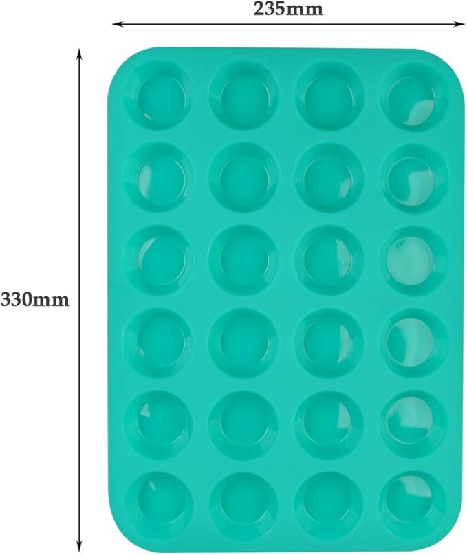 Silicone Muffin Pan, 24 Mini Cupcake Pan for Cream Cheese Fat Bombs, Non Stick, Dishwasher Safe Silicon Bakeware Pans, 2 Pack