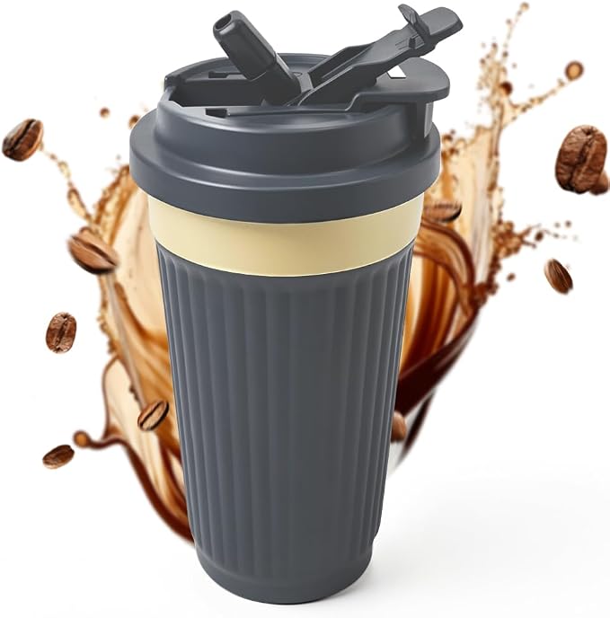 Vacuum Insulated Stainless Steel Travel Coffee Mug,Leak Proof Cup with Lid | 304 stainless steel mug with vacuum insulation, leak proof lid, silicone grip and car cup holder friendly design by SPLMIFA