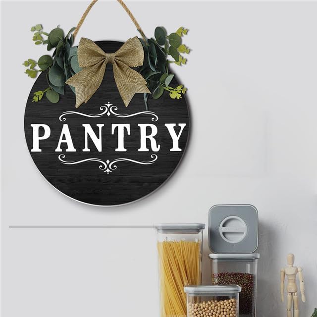 Pantry Signs Wall Art, Farmhosue Pantry Wall Decor, Rustic Wood Wall Hanging Plaque for Pantry Room Decor, Christmas Gift for Home 12" - Image 2