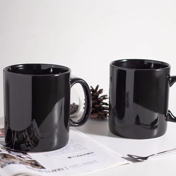 BYCNZB 30oz Super Large Ceramic Coffee Mugs Large Handles Set of 2 (black) - Image 4