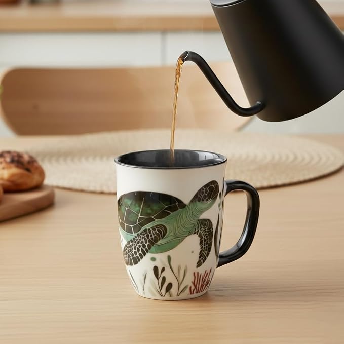 Color Changing Coffee Mugs - 16oz Ceramic Sea Turtle Mug, Ocean Animal Coffee Mugs for Women, Gifts for Mom Wife Mother's Day & Christmas - Image 4