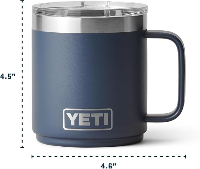 YETI Rambler 10 oz Ceramic Lined Stackable Mug, Vacuum Insulated, Stainless Steel with MagSlider Lid, Ridgeline - Image 4