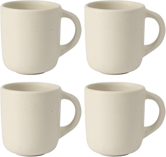 Bloomhouse - Two Time Oprah's Favorite Things Winner - Corsica Clay 4-Piece Mug Set – Sea Salt White Stoneware Coffee & Tea Cups, Durable Ceramic Drinkware by Unknown