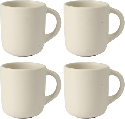Bloomhouse - Two Time Oprah's Favorite Things Winner - Corsica Clay 4-Piece Mug Set – Sea Salt White Stoneware Coffee & Tea Cups, Durable Ceramic Drinkware by Unknown