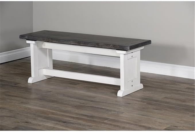 Pemberly Row 4-Piece Farmhouse Wood Breakfast Nook Set with Hidden Storage, Reversible Seating, Great for Small Spaces, in White & Brown Finish - Image 8