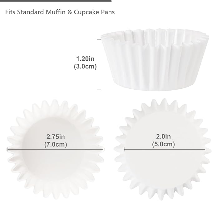 Caperci Heavy Duty Standard White Cupcake Liners 150 Counts - Grease-Resistant Paper Muffin Baking Cups, Odorless, No Muffin Pan Needed, Easily Peels (White) - Image 5