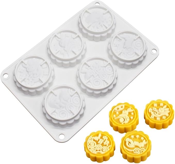 Rabbit Pattern Silicone Cake Mold Handmake DIY Mould Silicone Moulds For Cake Mooncake Mold (Mooncake N_8.52 X5.8 X0.84 inch) by mostsom