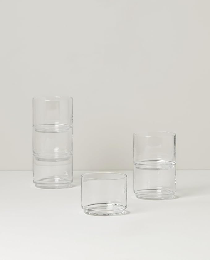 Lenox Tuscany Classics Stackable Highball Glasses, Set of 6 | dishwasher safe | 2.5 inch height | stackable design | 9oz, gift for women, drinking glasses cups, glassware - Image 4