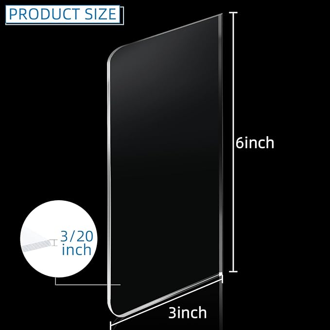 Patelai 2 Pcs Clear Cake Scraper Acrylic Cake Smoother Scraper Large Icing Frosting Buttercream Edge Smoother for Kitchen Baking DIY Decorating Mousse Butter Cream Pastry (6 Inch)