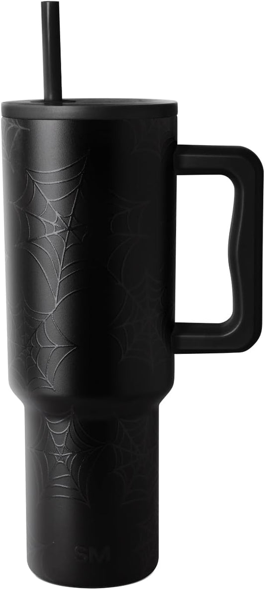 Simple Modern Halloween Tumbler with Handle | 40oz | Spiderweb | Trek Tumbler, Travel Mug | Insulated Water Bottle, Cupholder Friendly, Stainless Steel Cup, Spiderwebs by Unknown