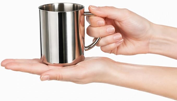 IMEEA Small Coffee Mug 10oz Double Wall Stainless Steel Cups, Set of 2 - Image 3