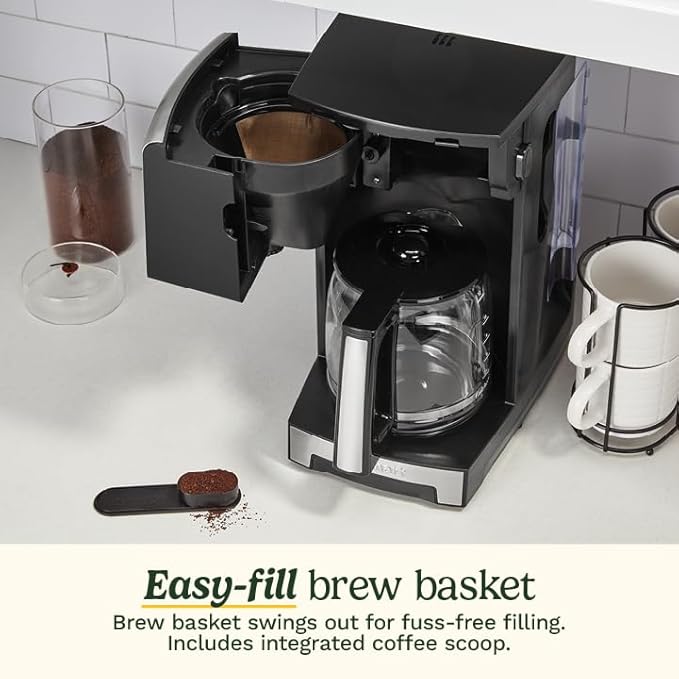 Cuisinart Personal Brew™ 12-Cup Coffee Maker, Automatic Coffee Machine, Programmable Coffee Maker for Home Brewing Convenience with Adjustable Brew Strength, Stainless Steel/Black, DCC-12 - Image 6