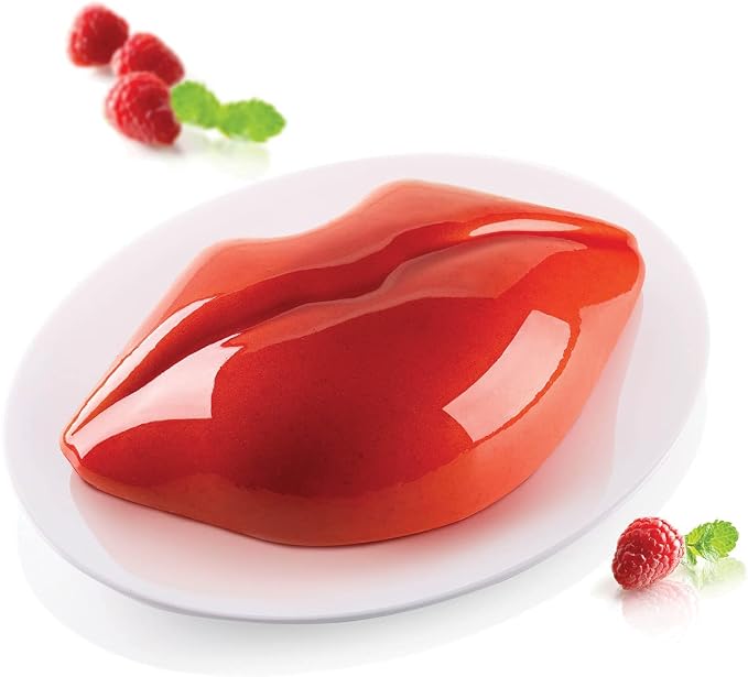 Silikomart Bacio (Kiss) Silicone Mold, Flexible Lip-Shaped Mold with 3D Technology for Baked and Frozen Desserts, Easily Unmolds, Oven, Microwave, Freezer and Dishwasher Safe, Made in Italy by Silikomart