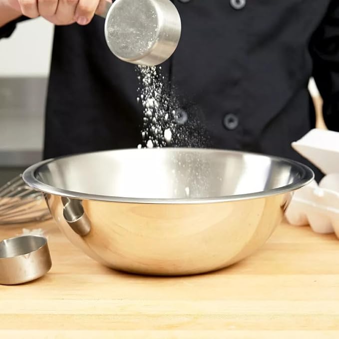 Stainless Steel 13 QT Mixing Bowl | Home & Commercial Quality | Flat Bottom | Cooking, Baking, Meal Prep [1PK]