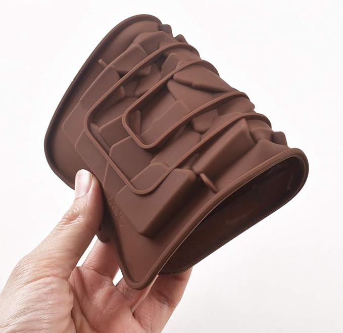 Break Apart Silicone Chocolate Molds, Fragments Chocolate Bar Molds, Homemade Protein and Energy Bar Molds, 4 Packs