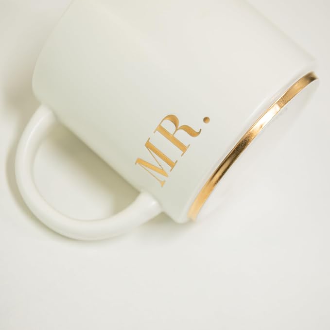 COLLECTIVE HOME Mr. & Mrs. Ceramic Coffee Mug Set, 15oz, 2-Piece | Luxury Wedding Gift for Couples, Elegant Coffee Cups for Newlyweds, Anniversary & Engagement Gift, Gift Box Set - Image 6