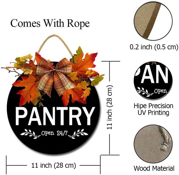 Pantry Sign,Pantry Rustic Round Wooden Wreath,Farmhouse Front Door Front Porch Decor,For Holiday Home Shop Farmhouse Window 11" - Image 7