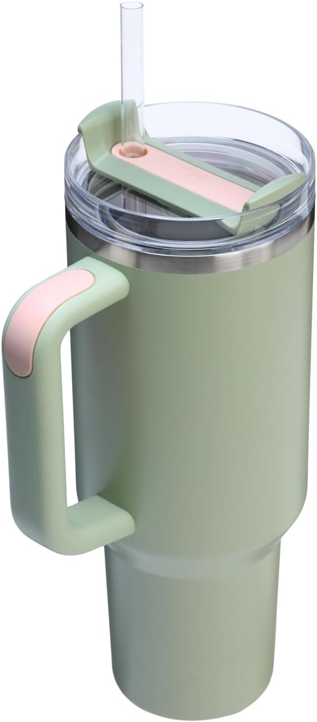 STANLEY Quencher H2.0 Flow State Tumbler, 40 oz, Lichen | Handle and Straw | 3-Position Lid | Cup Holder Compatible for Travel | Insulated Stainless Steel Cup | BPA-Free - Image 3