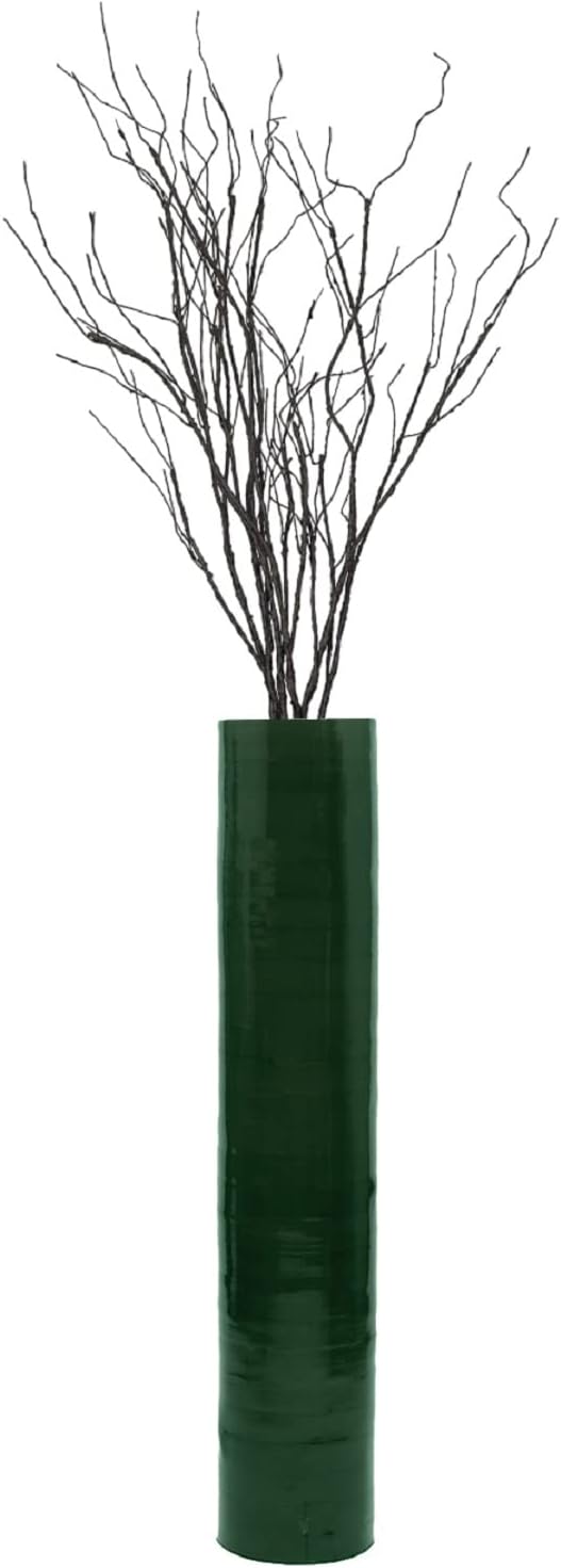 30-Inch-Tall Decorative Contemporary Bamboo Display Floor Vase - Cylinder Shape - Stylish Home Decor Accent - Modern Tall Vase for Living Room, Entryway, or Dining Room Decor, Green by Uniquewise