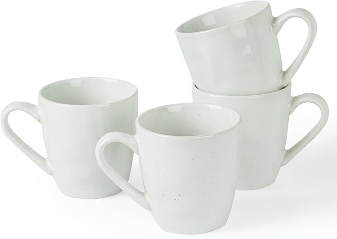 famiware Mars 4 Pieces Coffee Mug, 14oz Tea Mug, Catering Mugs with Handle for Coffee, Tea, Cocoa, Milk, White by Famiware