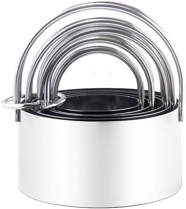 Stainless Steel Biscuit and Cookie Cutters with Handle - 5-Piece Set(1.75"~3.25"), for Professional Baking and Home Kitchen by KookiaHome
