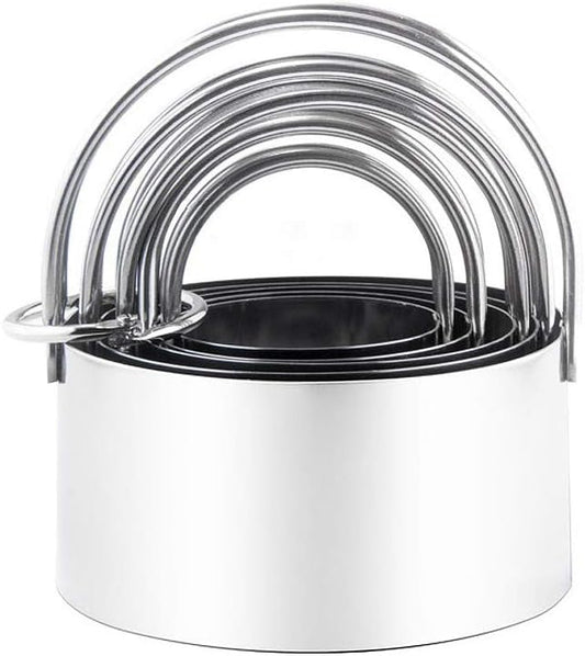 Stainless Steel Biscuit and Cookie Cutters with Handle - 5-Piece Set(1.75"~3.25"), for Professional Baking and Home Kitchen by KookiaHome