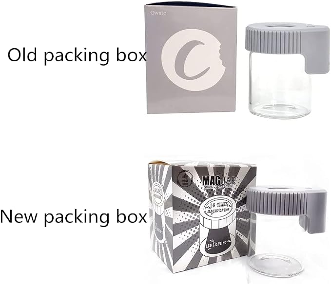 Transparent Glass Seal Storage Jar, Light-Up Magnifying Ornamental Glass Bottle (Gray) - Image 3