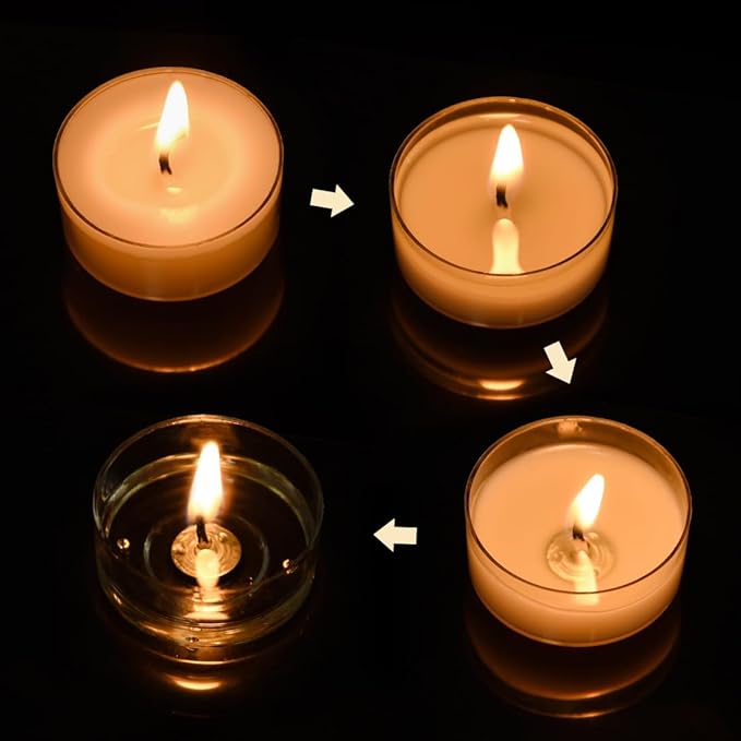9PCS Pure White Beeswax Tealight Candles, Natural Scent, Clear Cup
