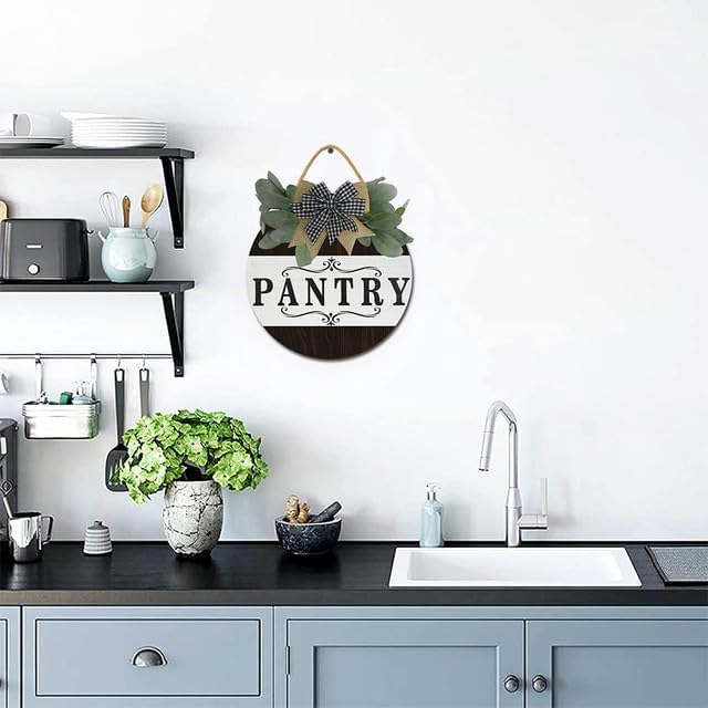 Pantry Sign Pantry Wall Decor Farmhouse Pantry Sign Wooden Rustic Pantry Sign Retro Pantry Hanging Sign Wooden Art Printed Decor for Home Pantry Room Holiday Decoration 11" - Image 6