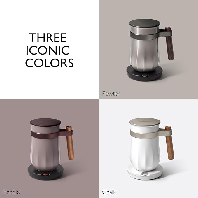 Hot & Cold Drinking Chocolate System - The ALL-NEW Velvetiser - Hotel Chocolat - 1 mug and 1 glass - European Style Drinking Chocolate - Pewter Edition