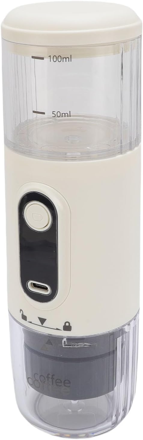 GOTOTOP Portable Coffee Machine, ABS Travel Coffee Maker with 2500mAh Rechargeable Battery, Capsule and Ground Compatible, 100ml for Camping Hiking Car Office (White) - Image 3