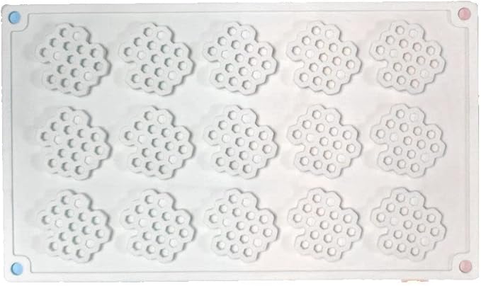 15 Cavity Silicone Honeycomb Molds for Chocolate Honeycomb Bee Silicone Fondant Mold Beehive Silicone Baking Molds Bee Candy Silicone Mold for Kitchen Cake Cupcake