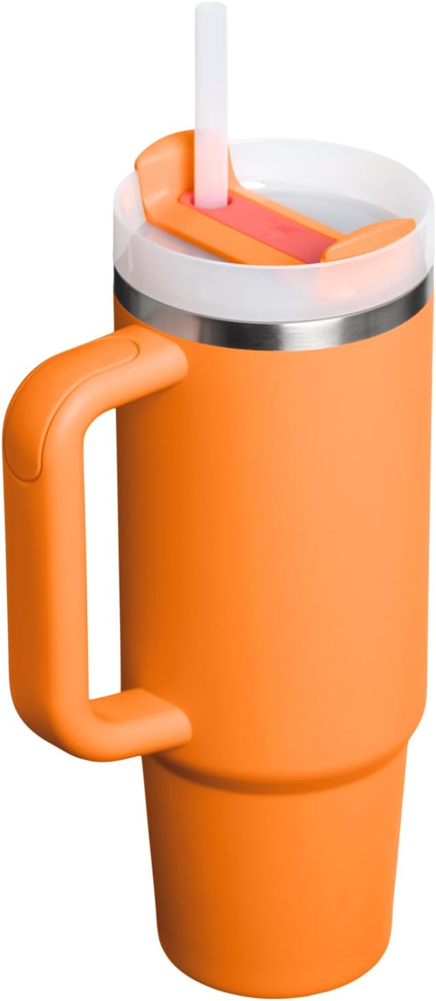 STANLEY Quencher H2.0 Flow State Tumbler, 30 oz, Goldenrod Coral | Handle and Straw | 3-Position Lid | Cup Holder Compatible for Travel | Insulated Stainless Steel Cup | BPA-Free - Image 3
