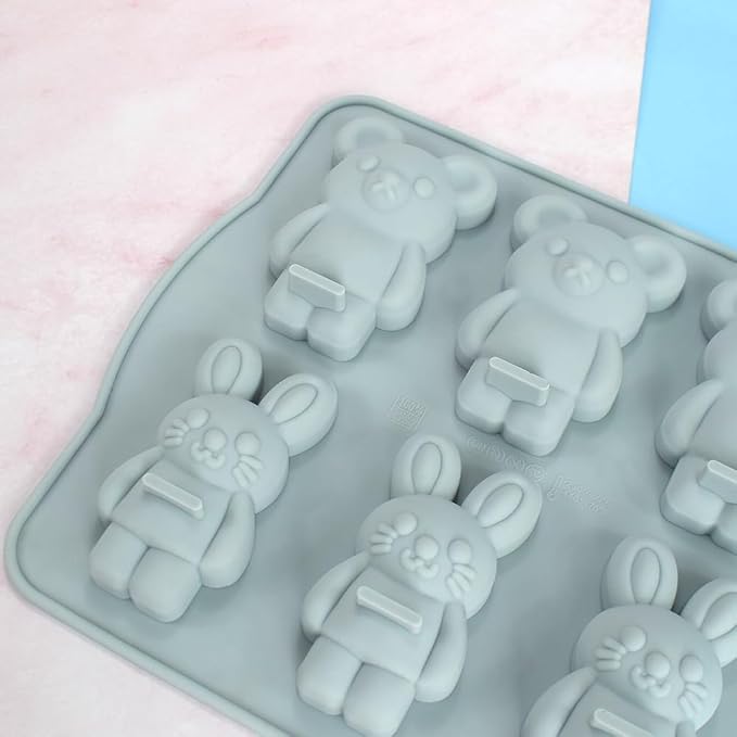 Candy Animal Silicone Mold Rabbit Bear Shape Chocolate Soap Cake Decorating DIY Kitchenware Bakeware Ice Mold Baking Tools (Rabbit Bear R_7.92 X7 X0.76 inch) - Image 8