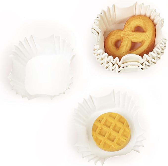 qiqee Square Cupcake Liners, 500 Count, White,Standard Size - Image 3