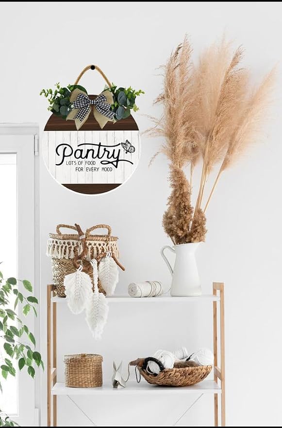 Uptell 11" Farmhouse Pantry Signs Pantry Lots Of Food For Every Mood Wall Door Decor Farmhouse Pantry Wall Decoration,Wood Wall Hanging Plaque Sign for Pantry Room Kitchen Decor 11 Inch - Image 3