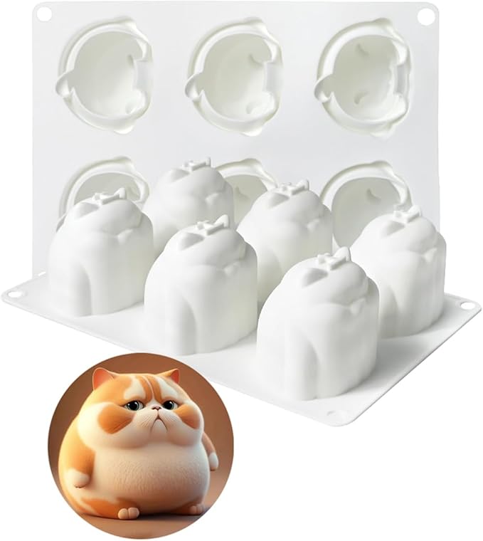mostsom Cake Silicone Mold Cute Cat Shape Chocolate Covered Pop Molds for DIY Cake Cores, Cakepucks, Tarts, Cupcakes, Cheesecake, Mousse Desserts, Oreo Cookie Mould, Nonstick & Easy Release (F_ Cat)