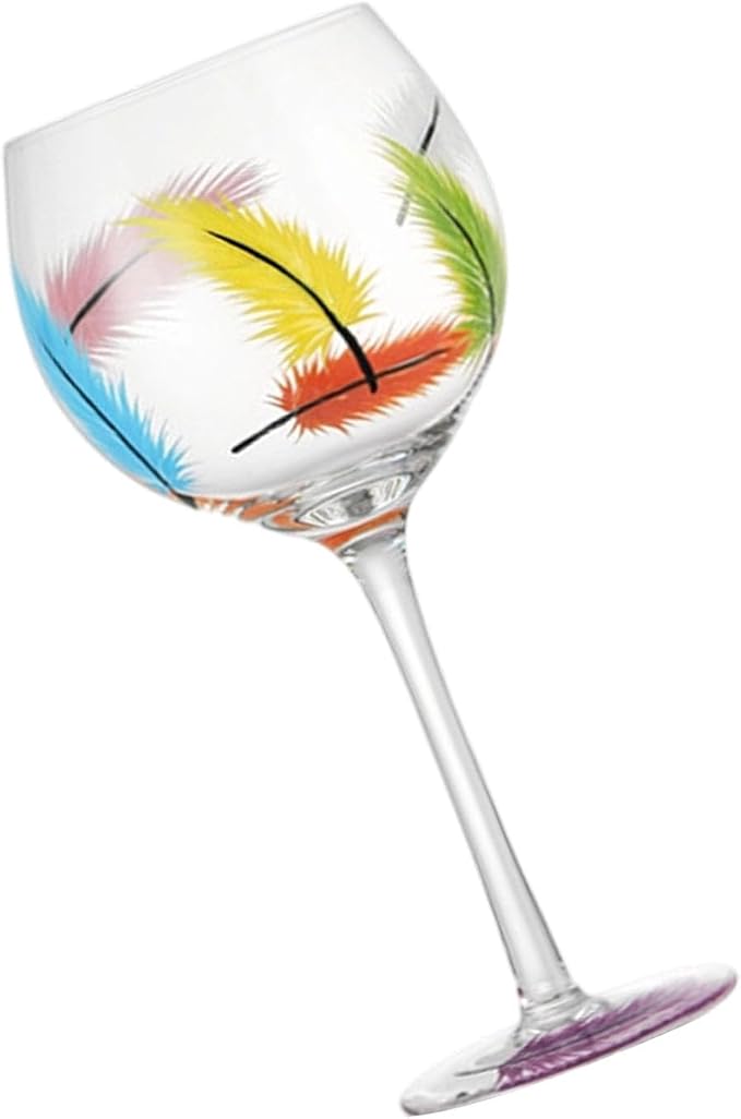Unique Glass Goblet with Intricate Hand Painting Wine Glass Transparency High-Arched Cup Glassware for Gifting Drinkware Wine by hejhncii