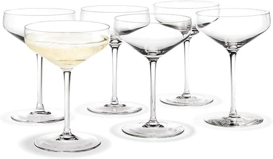 Holmegaard Perfection Cocktail Glass, Clear, 6.5" H x 4.8" D, 12.8 oz, Set of 6, Designed by Tom Nybroe, Gift Box Included by Holmegaard