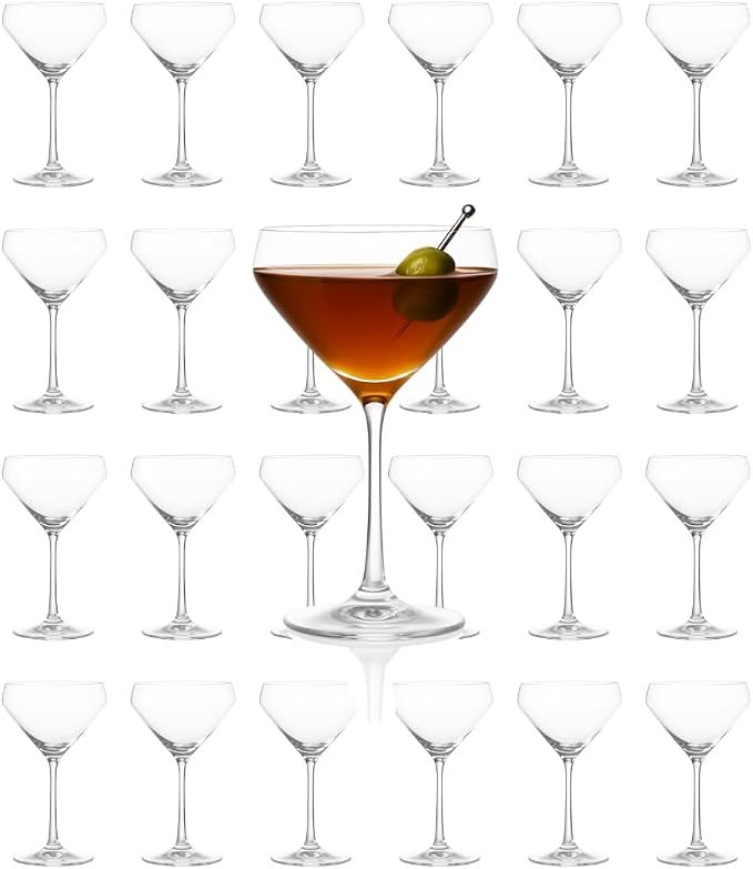 LEMONSODA Hand Blown Classic Martini Glasses, 10oz, Set of 24, Model 2270 | Ideal for Manhattan, Cosmopolitan, Espresso Martini, Lemon Drop, Dirty Martini, Inspired by 1930s to 1950s Cocktail Culture by LEMONSODA