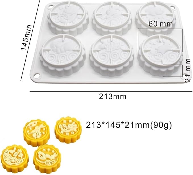 Rabbit Pattern Silicone Cake Mold Handmake DIY Mould Silicone Moulds For Cake Mooncake Mold (Mooncake N_8.52 X5.8 X0.84 inch) - Image 7