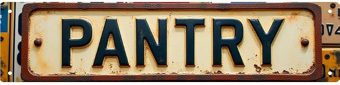 Wall Art 16 * 4 Inch Tin Signs “PANTRY” Kitchen Storage Decor Vintage Kitchen Wall Art by Unknown