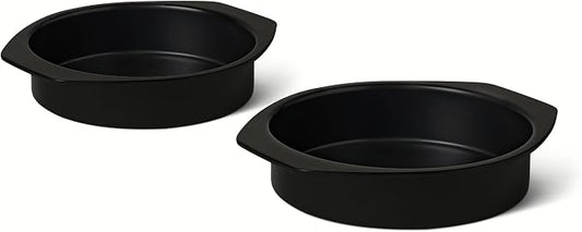 Amazon Basics Nonstick Carbon Steel Round Cake Pans, Dishwasher and Oven-Safe up to 428°F, 9 in., Set of 2 by AmazonBasics